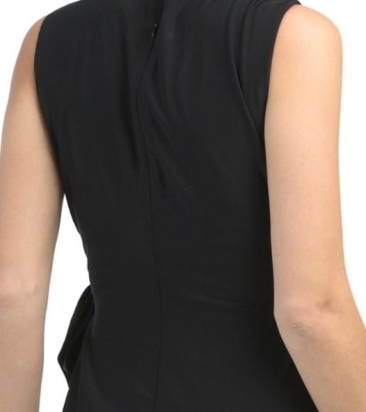 Carmen Marc Valvo Side Tie Color Block Midi Dress - Picture 4 of 11